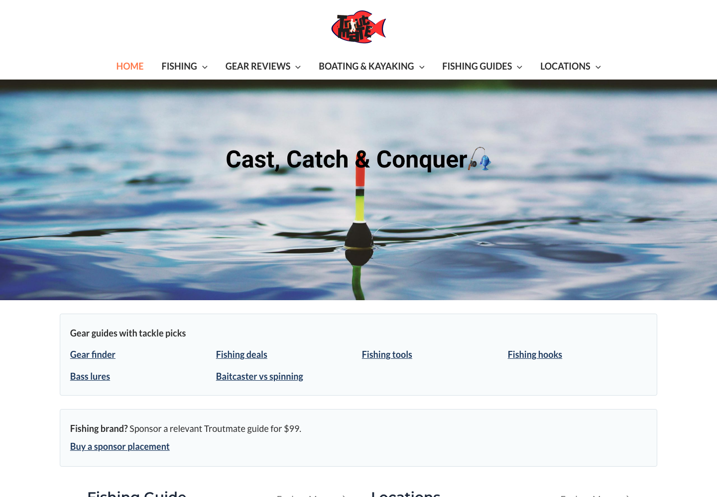 Troutmate.com fishing content and affiliate starter site