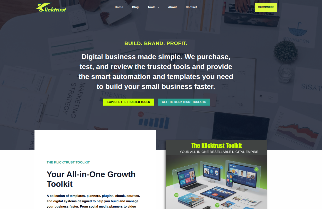 Klicktrust is a SaaS Tools Review & Digital Products Selling Site