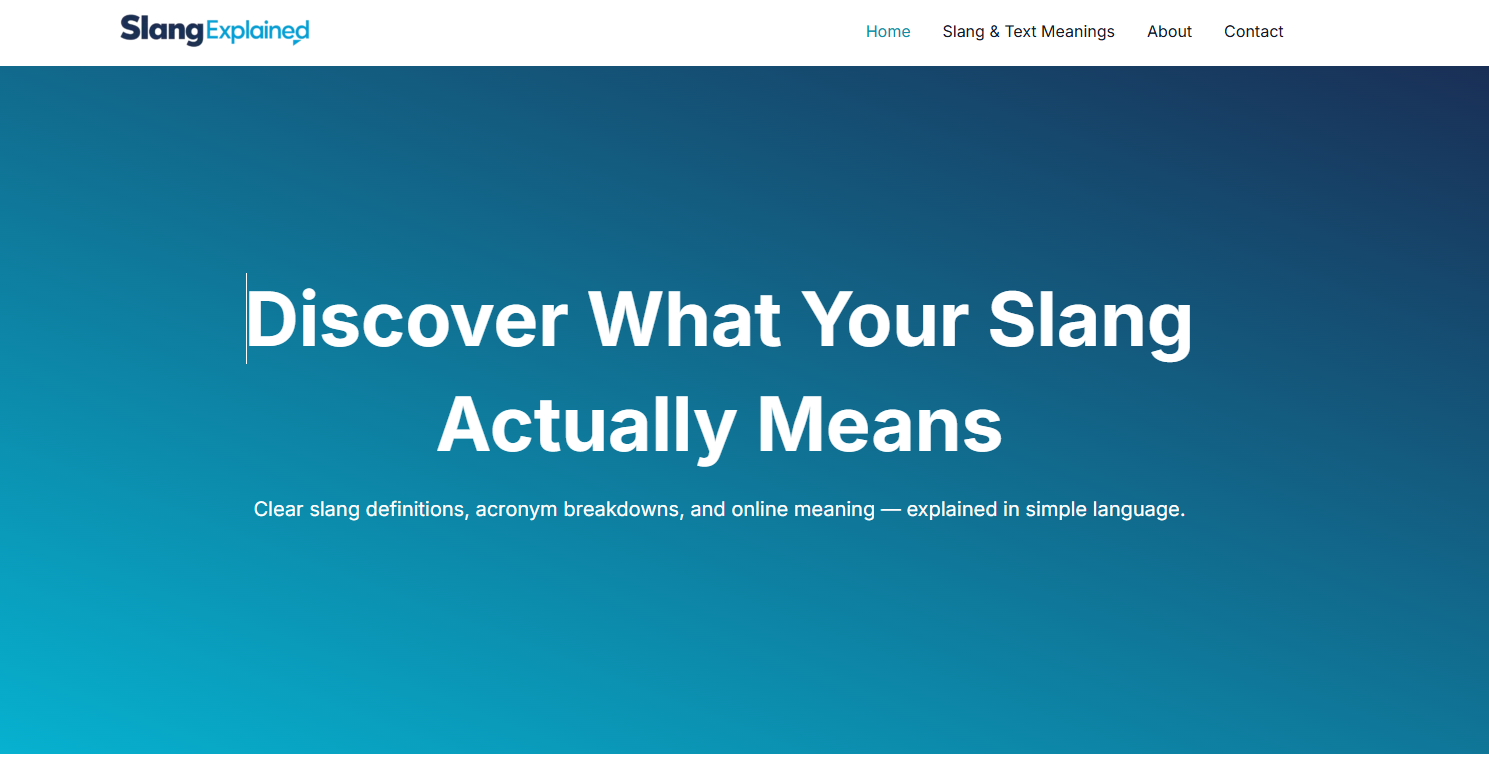 SlangExplained – Urban Slang & Language Guide